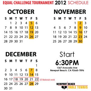 Newport Beach Equal Challenge Tournament Schedule