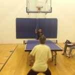 Ping pong match on Newport Beach